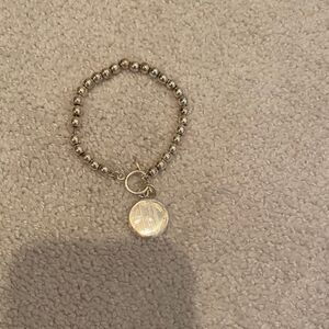 Sterling silver monogrammed charm bracelet